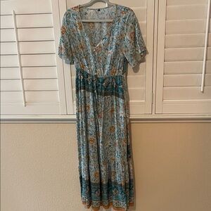 Floral V-Neck Maxi Dress